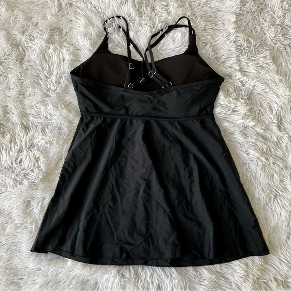 NWOT Two Piece Black Tankini Boy Shorts Modest Swimsuit Bikini - Picture 8 of 14